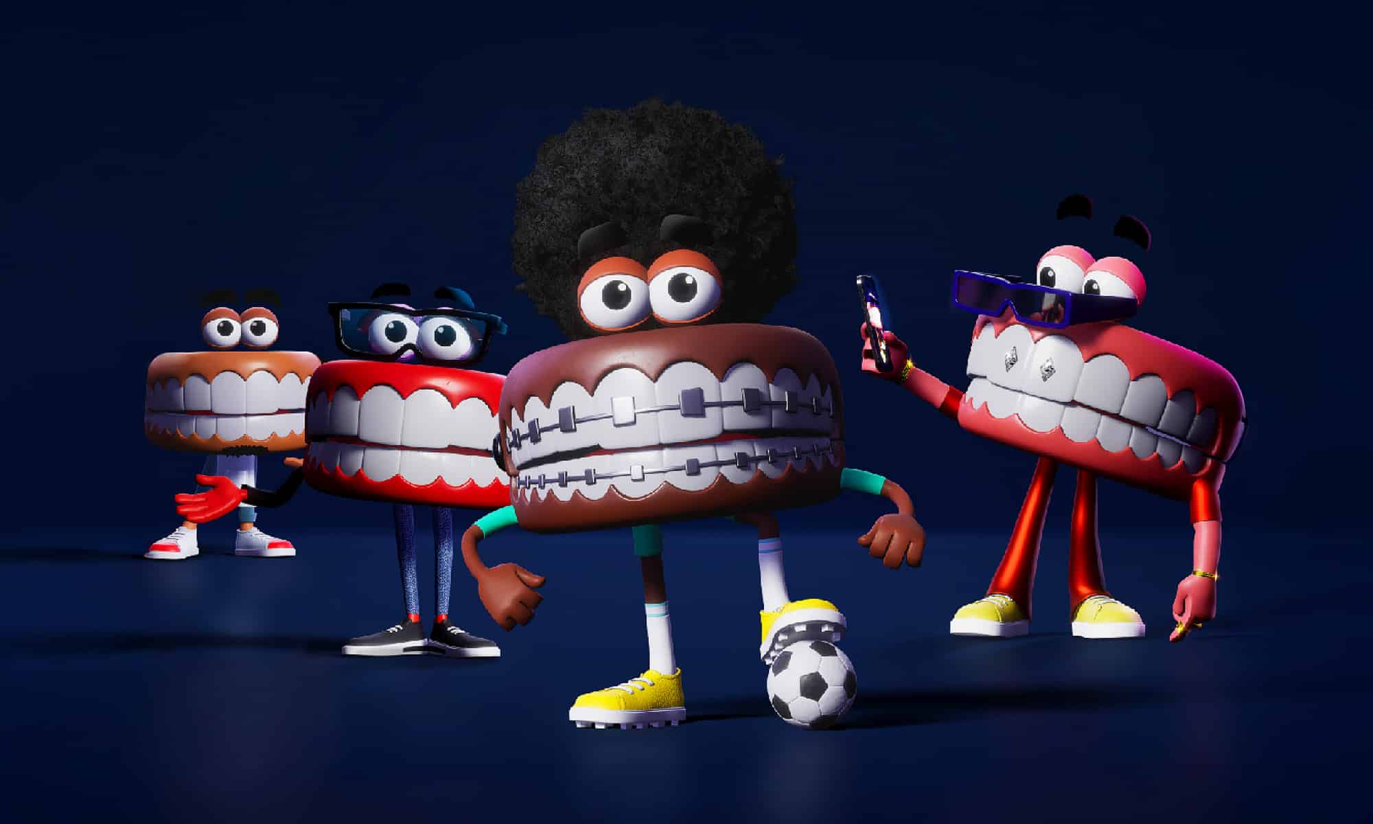 Playful characters promoting learning Catalan